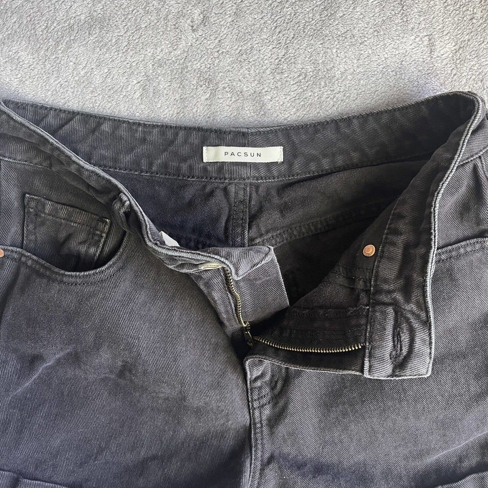 Pacsun Shorts Womens 27 Black Denim Mom Shorts High Rise Preppy Festival Beach - Picture 4 of 12